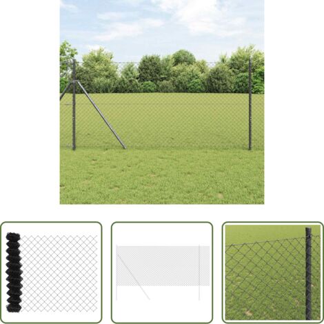 Recinzione esterna -  Recinzione a rete metallica Grigio 25 x 1,4 m Acciaio