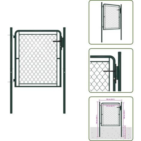 Recinzione esterna - vidaXL Cancello da Giardino in Acciaio 100x100 cm Verde - Cancello robusto