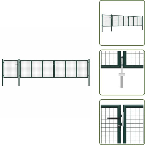 Recinzione esterna - vidaXL Cancello da Giardino in Acciaio 500x75 cm Verde - Cancello robusto