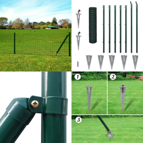 Recinzione Euro in Acciaio 10x1,2 m Verde - Recinzione in acciaio - Recinzione per giardino