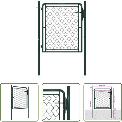 Recinzione in acciaio -  Cancello da Giardino in Acciaio 100x100 cm Verde