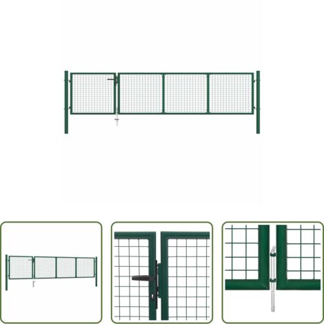 Recinzione in acciaio -  Cancello da Giardino in Acciaio 350x75 cm Verde