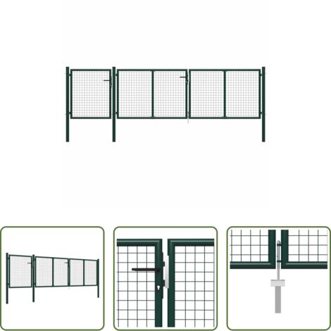 Recinzione in acciaio -  Cancello da Giardino in Acciaio 400x100 cm Verde
