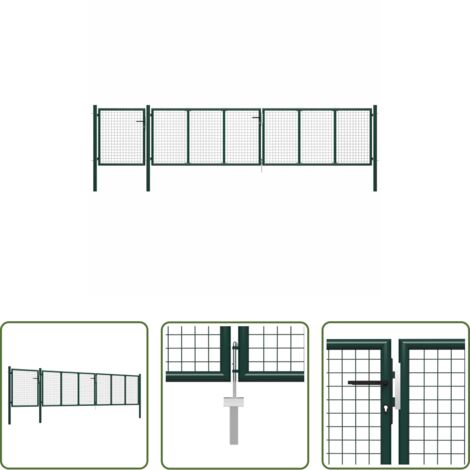 Recinzione in acciaio -  Cancello da Giardino in Acciaio 500x75 cm Verde