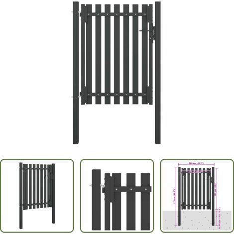 Recinzione in acciaio -  Cancello per Recinzione da Giardino in Acciaio 100x125 cm Antracite