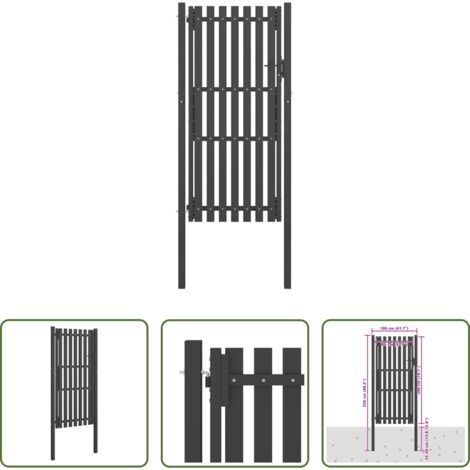Recinzione in acciaio -  Cancello per Recinzione da Giardino in Acciaio 100x200 cm Antracite