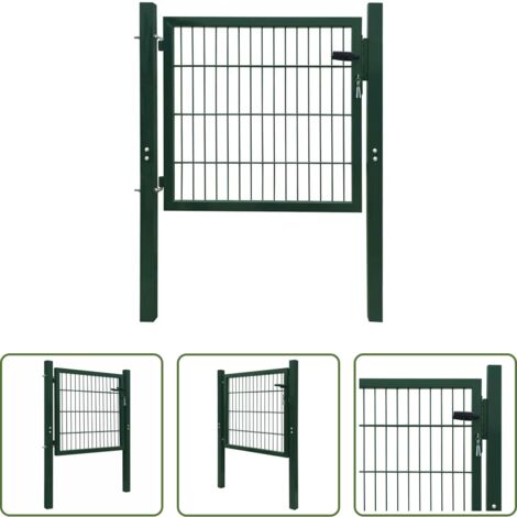 Recinzione in acciaio -  Cancello per Recinzione in Acciaio Verde 100x100 cm