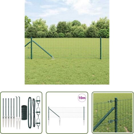 Recinzione in acciaio e PVC -  Recinzione con Posto Verde 0,6 x 10 m Acciaio e PVC