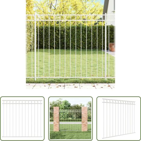 Recinzione in acciaio -  Elemento Recinzione Bianco 170 x 150 cm Acciaio