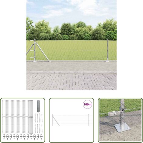 Recinzione in acciaio -  Palo della recinzione Argento 100 x 0,6 m (rete 36 mm) Acciaio