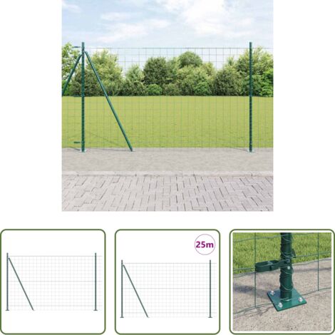 Recinzione in acciaio -  Recinzione con Posto Verde 1,2 x 25 m Acciaio