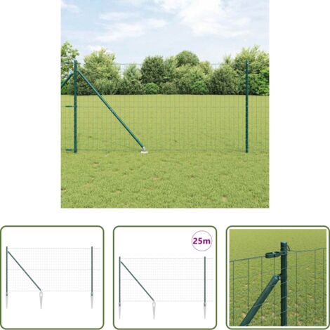 Recinzione in acciaio -  Recinzione con Posto Verde 1,2 x 25 m Acciaio