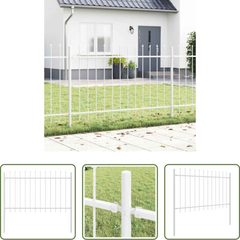 Recinzione in acciaio -  Recinzione per Giardino Bianco 1,7 x 0,8 m