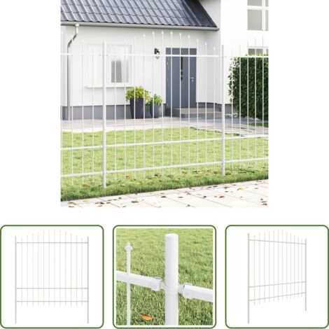 Recinzione in acciaio -  Recinzione per Giardino Bianco 170 x 215 cm