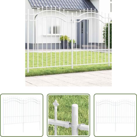 Recinzione in acciaio -  Recinzione per Giardino Bianco 240 x 190 cm