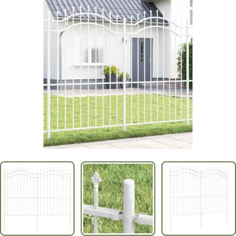 Recinzione in acciaio -  Recinzione per Giardino Bianco 240 x 215 cm