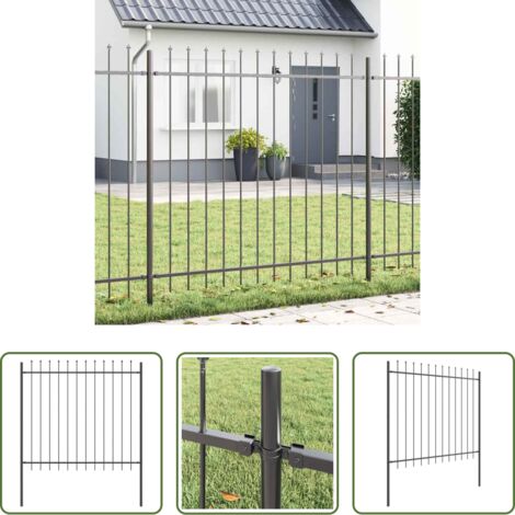 Recinzione in acciaio -  Recinzione per Giardino Grigio 1,7 x 1,5 m