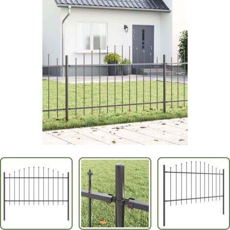 Recinzione in acciaio -  Recinzione per Giardino Grigio 170 x 140 cm