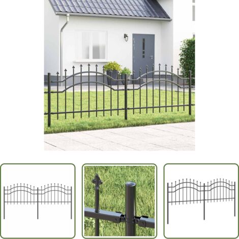 Recinzione in acciaio -  Recinzione per Giardino Grigio 240 x 115 cm