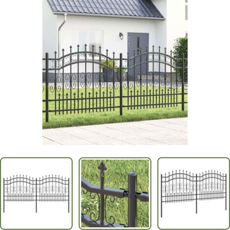 Recinzione in acciaio -  Recinzione per Giardino Grigio 240 x 140 cm
