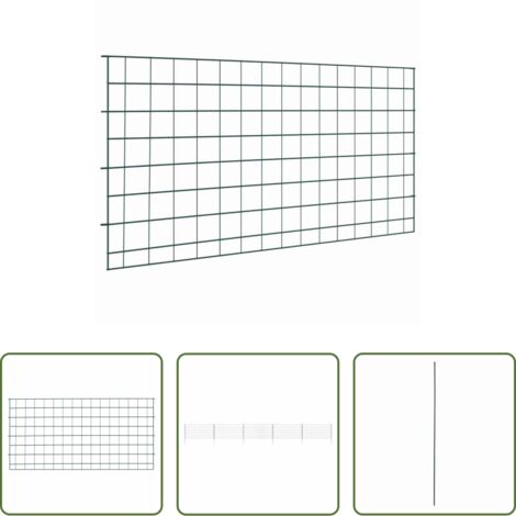 Recinzione in acciaio -  Set di Recinzione per Stagno 5 pcs Verde 100 x 50 cm Acciaio