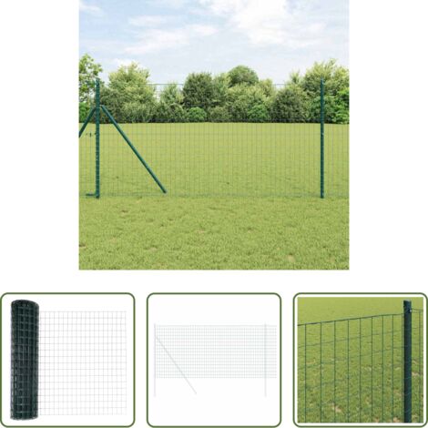 Recinzione in ferro -  Recinzione Euro Verde 1,4 x 10 m Ferro rivestito in PVC