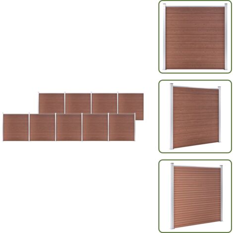 Recinzione in legno plastica - vidaXL Recinzione da Giardino in WPC 1564x186 cm Marrone - Recinzione in alluminio