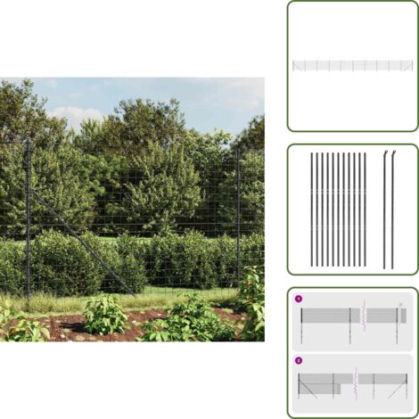 Recinzione in PVC - vidaXL Recinzione Metallica Antracite 2,2x25 m in Acciaio Zincato - Recinzione per animali