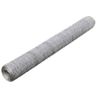 Recinzione in Rete Intrecciata Esagonale 1 x 25 m Argento
