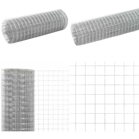 Recinzione in Rete per Pollaio Acciaio Zincato 10x0,5 m Argento - Recinzione per pollai - Recinzione per animali