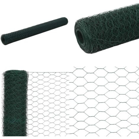 Recinzione in Rete per Pollaio in Acciaio e PVC 25x1,2 m Verde - Recinzione in acciaio - Recinzione in PVC