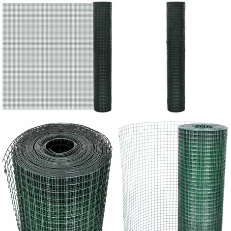 Recinzione in Rete per Pollaio Rivestita in PVC 25x1 m Verde - Recinzione per pollai - Rete metallica