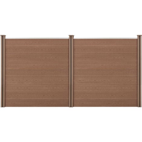 Recinzione in WPC per Giardino Staccionata Frangivista Alta 183 cm Lunga 357 cm Marrone NEU.HOLZ