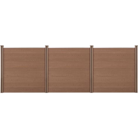Recinzione in WPC per Giardino Staccionata Frangivista Alta 183 cm Lunga 531 cm Marrone NEU.HOLZ