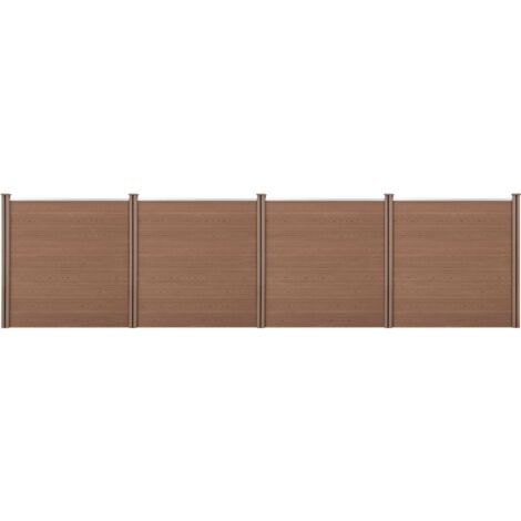 Recinzione in WPC per Giardino Staccionata Frangivista Alta 183 cm Lunga 705 cm Marrone NEU.HOLZ