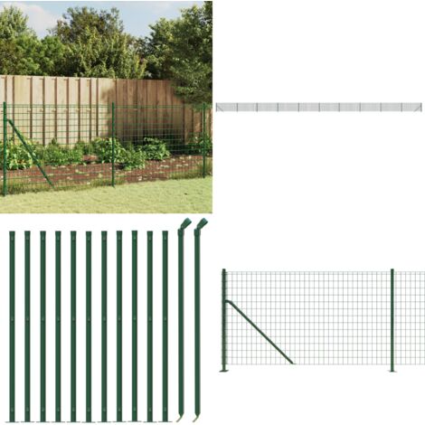Recinzione Metallica con Flangia Verde 0,8x25 m - Recinzione da giardino - Recinzione con flangia
