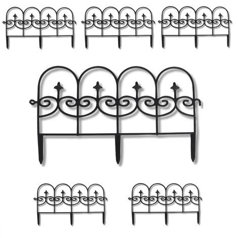Recinzione per Aiuole in Plastica H 30 cm Elegante Recinto con Paletti, Set 6 PZ