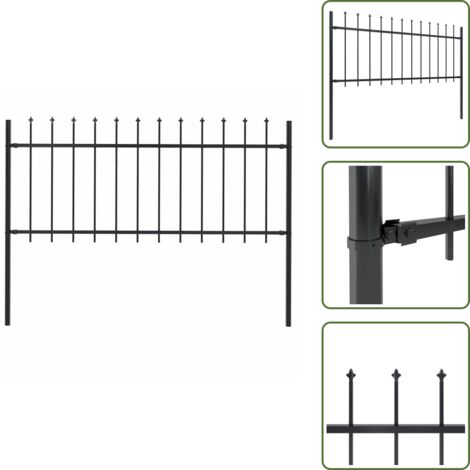 Recinzione per animali - vidaXL Recinzione da Giardino Woerden con Punta a Lancia in Acciaio 181x80 cm Nero - Recinzione per casa