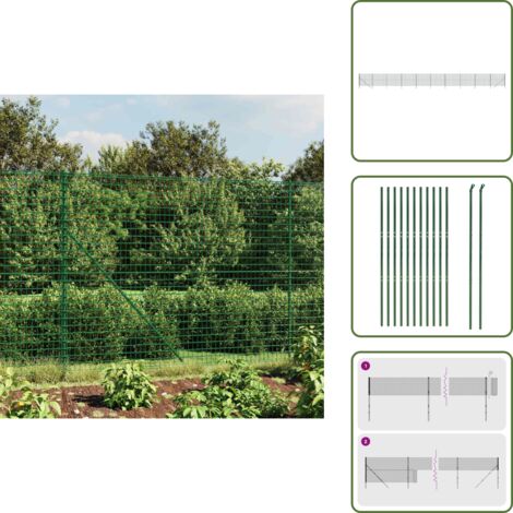 Recinzione per animali - vidaXL Recinzione Metallica Verde 2,2x25 m in Acciaio Zincato - Acciaio zincato