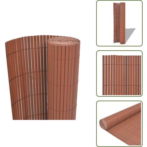 Recinzione per giardino - vidaXL Recinzione da Giardino a Doppio Lato in PVC 90x300 cm Marrone - Recinzione per veranda