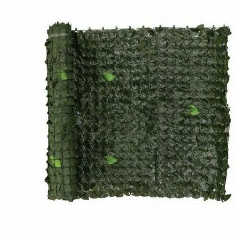 Recinzione, separè in pvc con foglie di lauro verde 300x150cm Fredi
