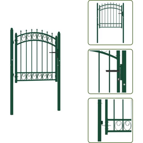 Recinzione verde - vidaXL Cancello per recinzione Emmen con punte in acciaio 103x97 cm verde - Cancello con punte