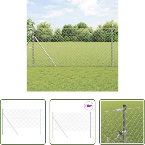 Recinzioni esterne -  Palo della recinzione Argento 10 x 1 m (rete 60 x 60 mm)