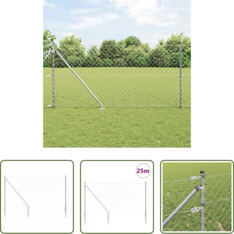 Recinzioni esterne -  Palo della recinzione Argento 25 x 1 m (rete 60 x 60 mm)