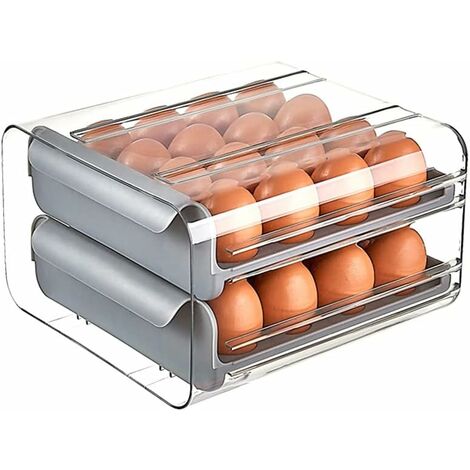 Récipient à œufs en plastique double couche pour réfrigérateur 23.5*21.5*13.5cm
