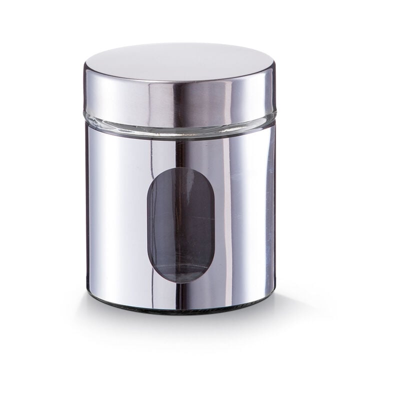 Zeller - Récipient alimentaire avec verre en vrac 600 ml, argent