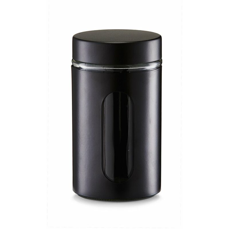 Zeller - Récipient alimentaire en verre en vrac 900 ml, noir