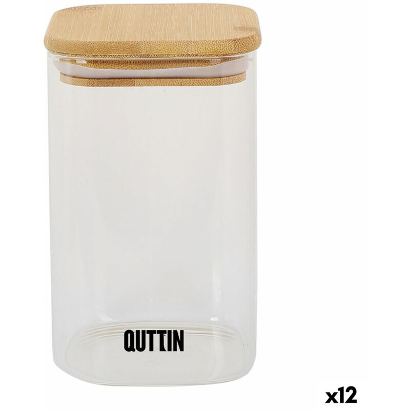 Récipient de conservation Quttin bamboo glass de borosilicate 720 ml (12 pièces)