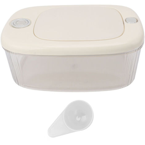 Récipient de Riz Hermétique 5L Transparent pour Stockage Alimentaire - Seau à Grains avec Couvercle pour Cuisine et Nourriture pour Chien