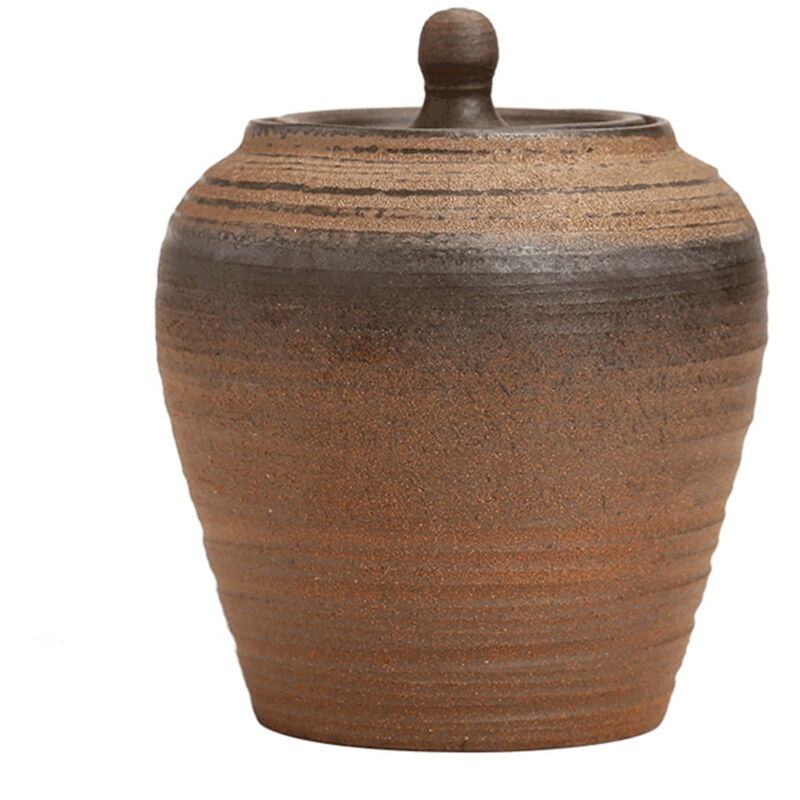Récipient de stockage hermétique en céramique pour céréales, aliments, boîte de stockage vide pour thé, café, sucre (marron)